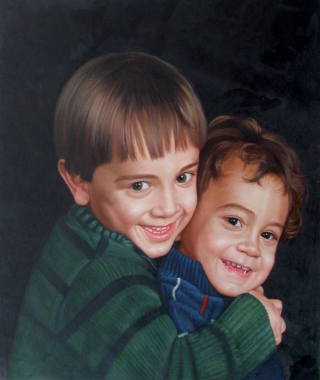 portrait painting. Brothers Portrait Painting